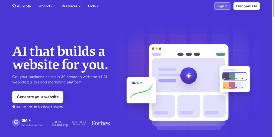 Durable: Creatore di Siti Web e Piattaforme di Marketing